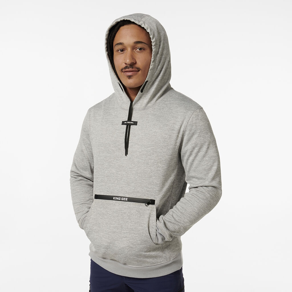 KingGee K15014 Trademark Tech Hoodie-Grey Marle