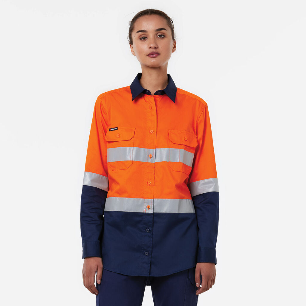 KingGee K44221 Originals Women's Vented Drill Shirt Taped