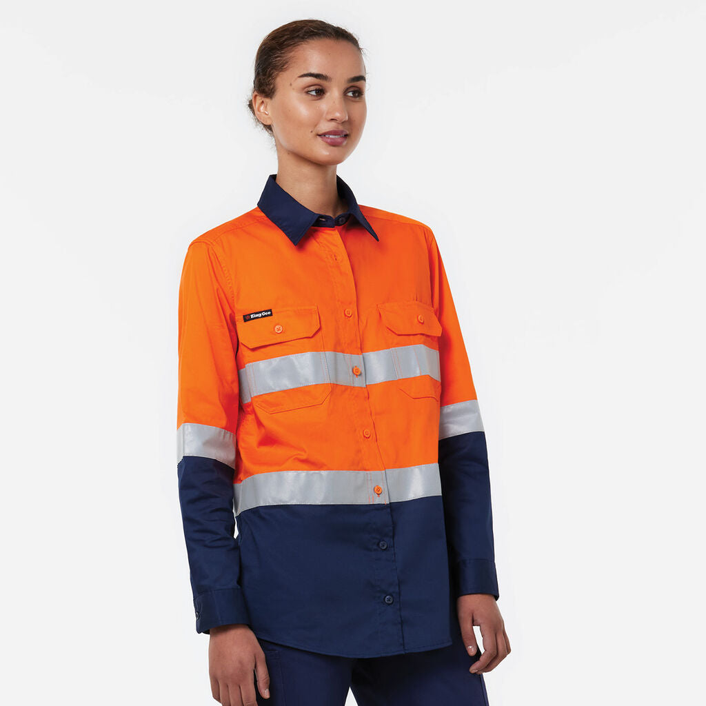 KingGee K44221 Originals Women's Vented Drill Shirt Taped