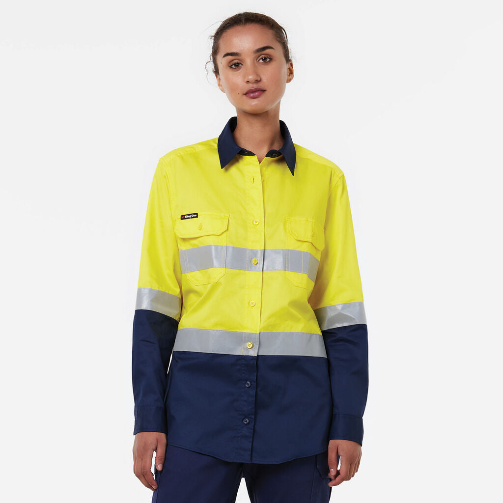 KingGee K44221 Originals Women's Vented Drill Shirt Taped