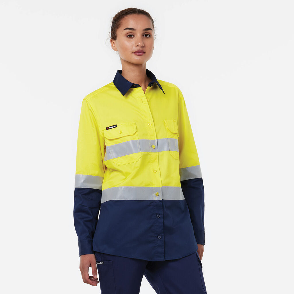 KingGee K44221 Originals Women's Vented Drill Shirt Taped