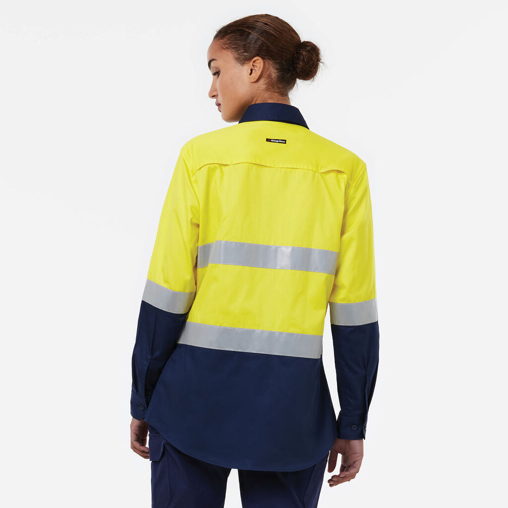 KingGee K44221 Originals Women's Vented Drill Shirt Taped