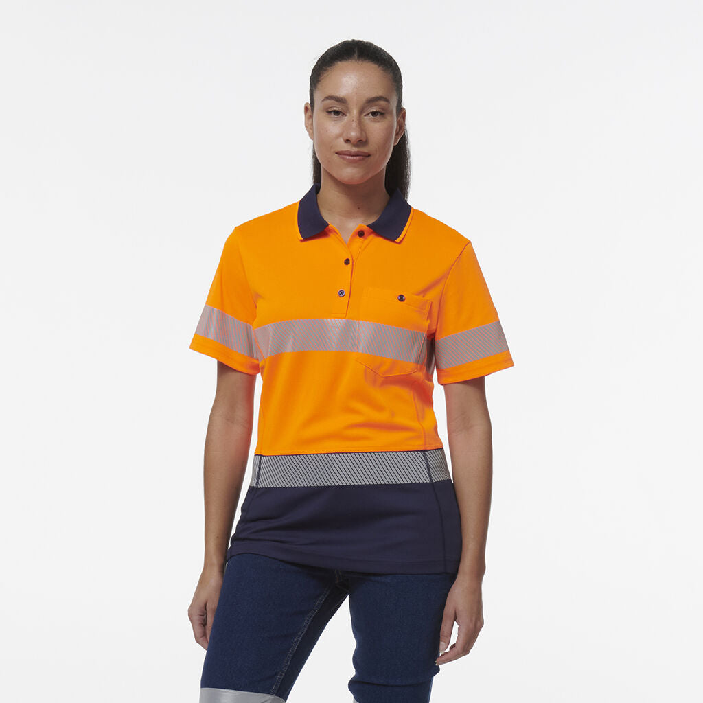 KingGee K44224 Women's Workcool Hyperfreeze Spliced S/S Polo W/ Segmented Tape