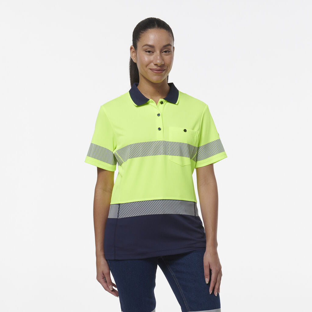 KingGee K44224 Women's Workcool Hyperfreeze Spliced S/S Polo W/ Segmented Tape