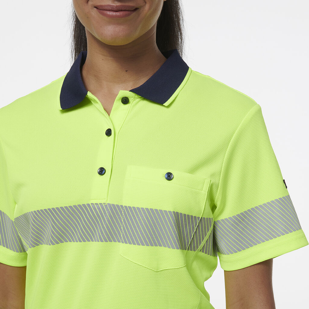 KingGee K44224 Women's Workcool Hyperfreeze Spliced S/S Polo W/ Segmented Tape