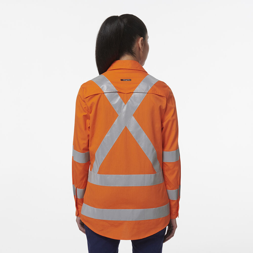 KingGee K44233 Women's Workcool Vented X Back Shirt-Orange