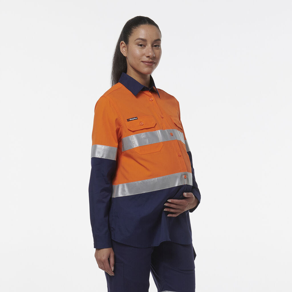 KingGee K44234 Women's Workcool Maternity Reflective Shirt