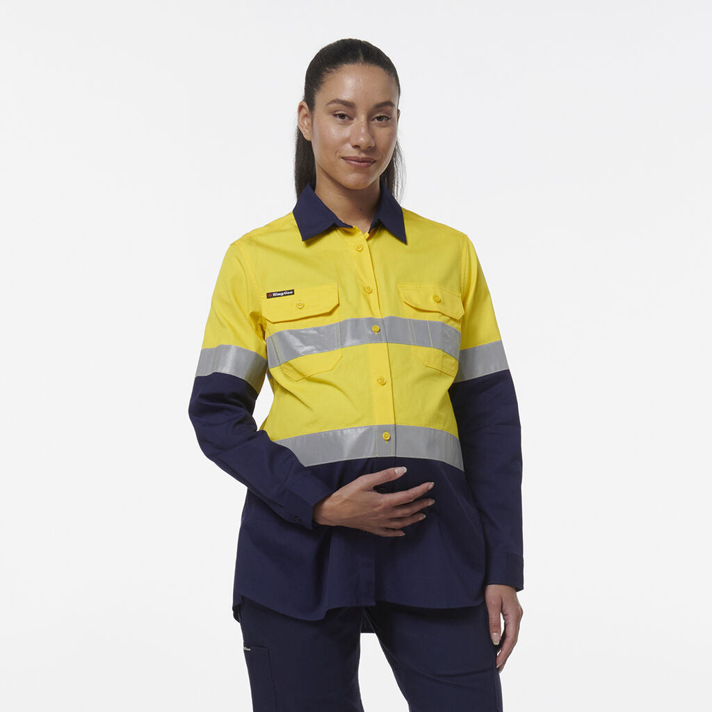 KingGee K44234 Women's Workcool Maternity Reflective Shirt