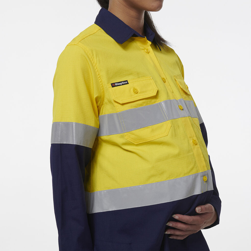 KingGee K44234 Women's Workcool Maternity Reflective Shirt