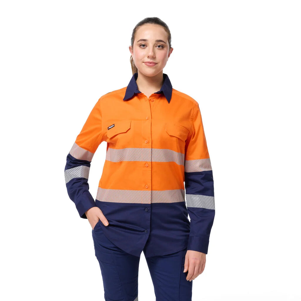 KingGee K44243 Women's Workcool Spliced Stretch Taped Long Sleeve Shirt