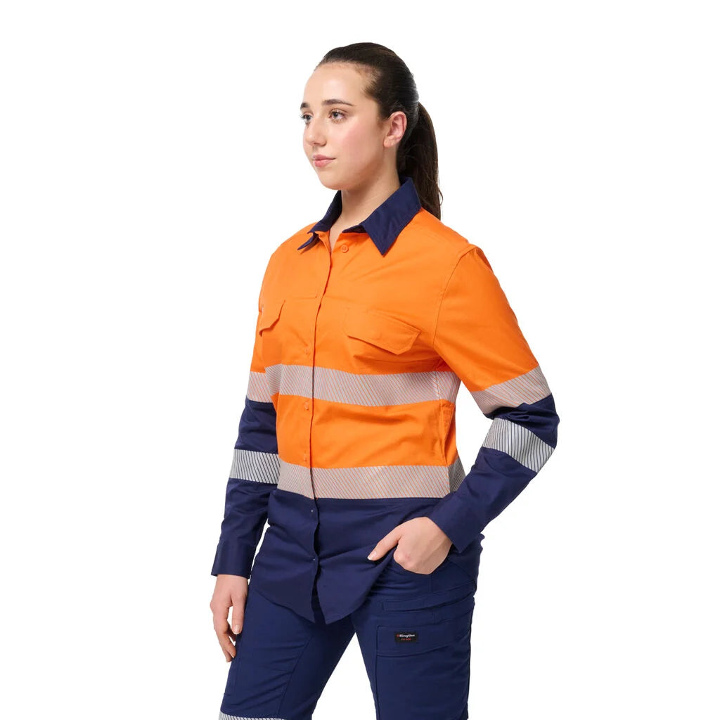 KingGee K44243 Women's Workcool Spliced Stretch Taped Long Sleeve Shirt