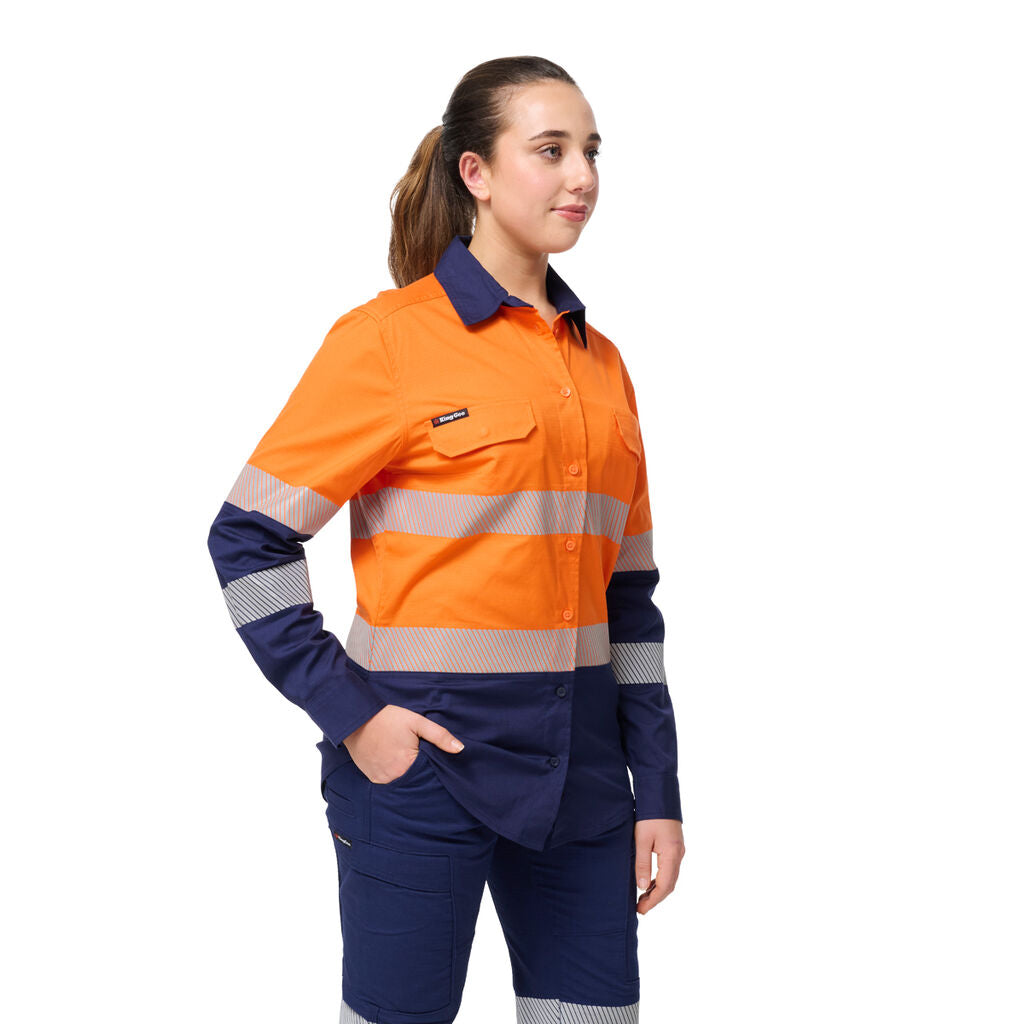 KingGee K44243 Women's Workcool Spliced Stretch Taped Long Sleeve Shirt