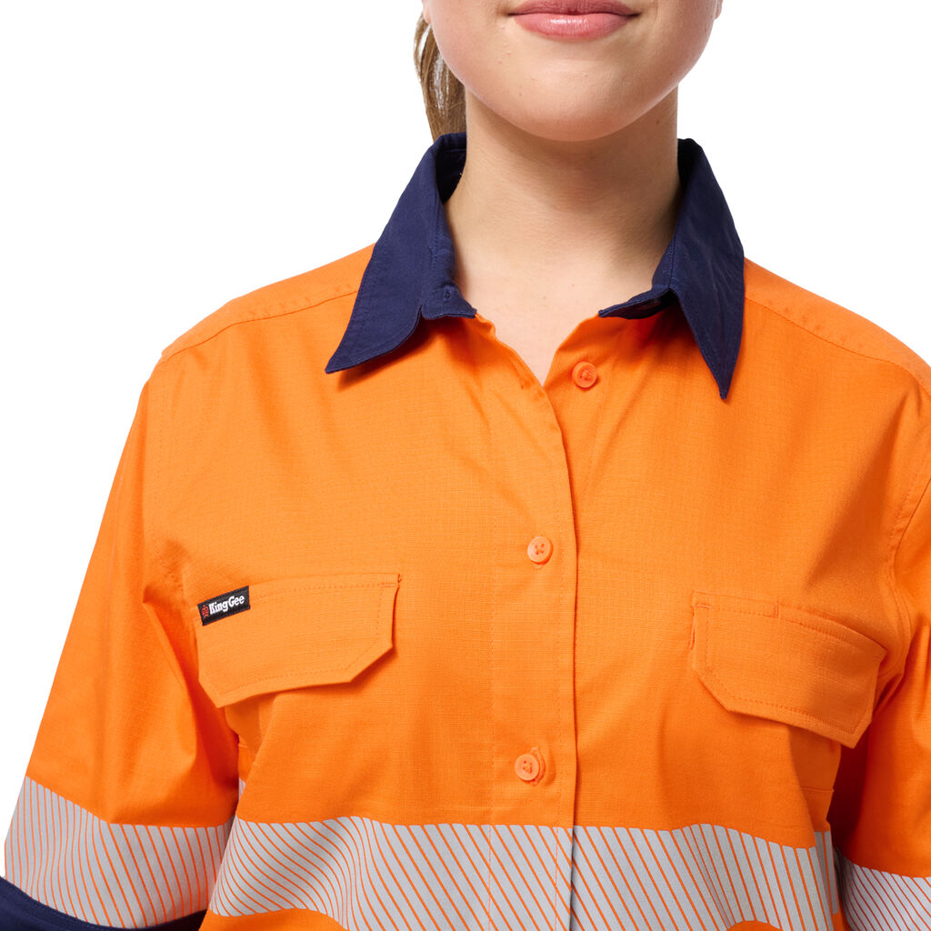 KingGee K44243 Women's Workcool Spliced Stretch Taped Long Sleeve Shirt