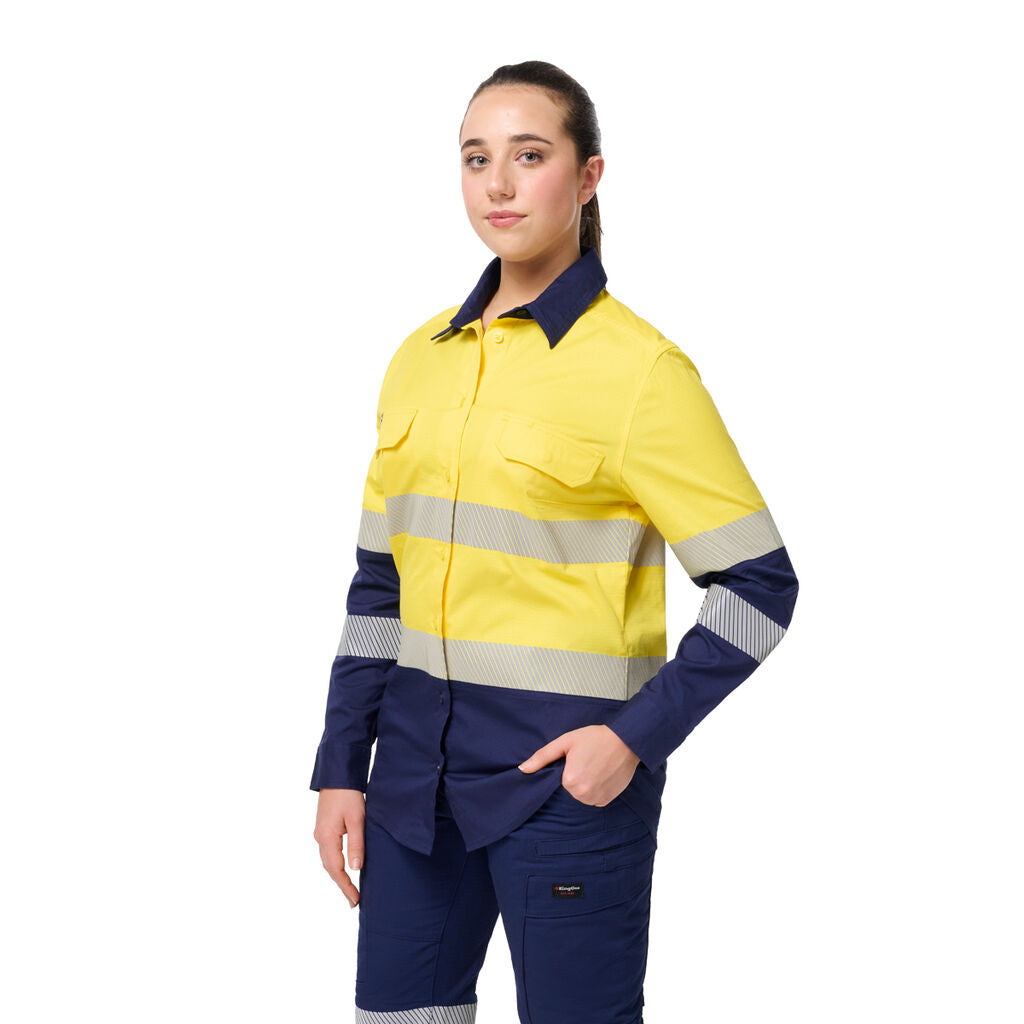 KingGee K44243 Women's Workcool Spliced Stretch Taped Long Sleeve Shirt