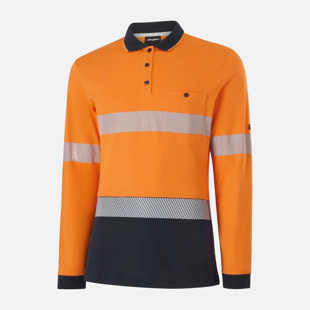 KingGee K44248 Women's Originals Hi-Vis Spliced Taped Cotton Polo
