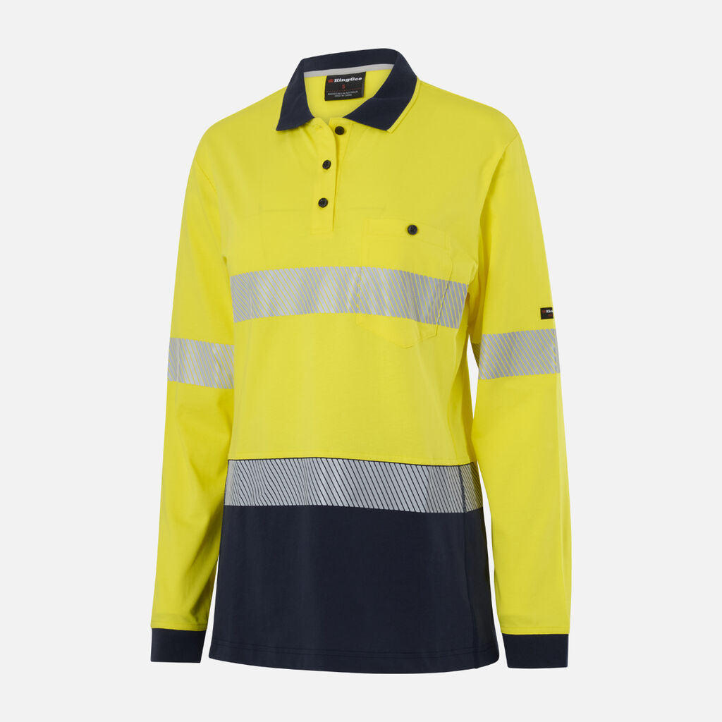 KingGee K44248 Women's Originals Hi-Vis Spliced Taped Cotton Polo