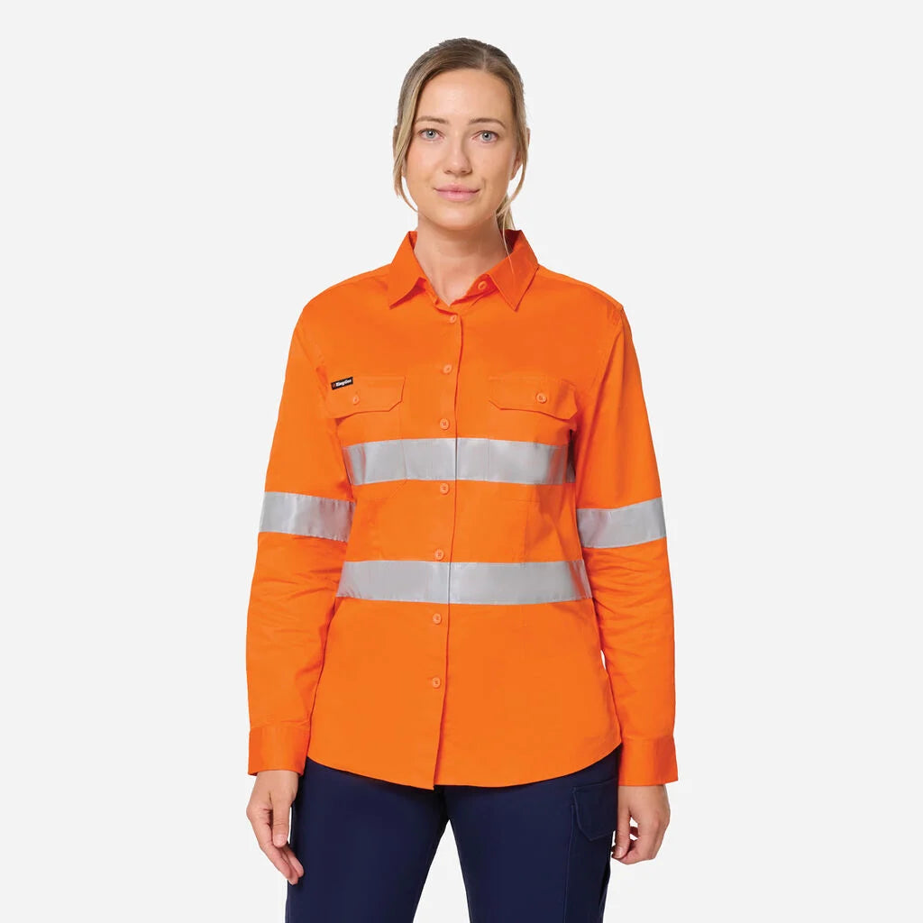 KingGee K44249 Women's Originals Vented Drill Shirt-Orange
