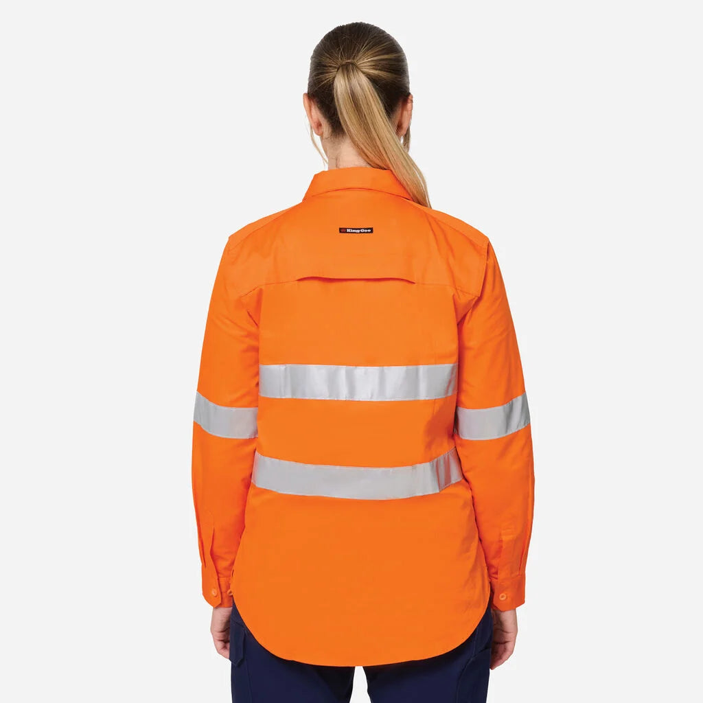 KingGee K44249 Women's Originals Vented Drill Shirt-Orange