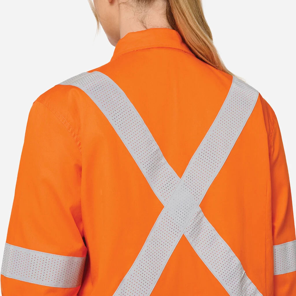KingGee K44254 Women's Originals Vented NSW Rail Shirt- Orange