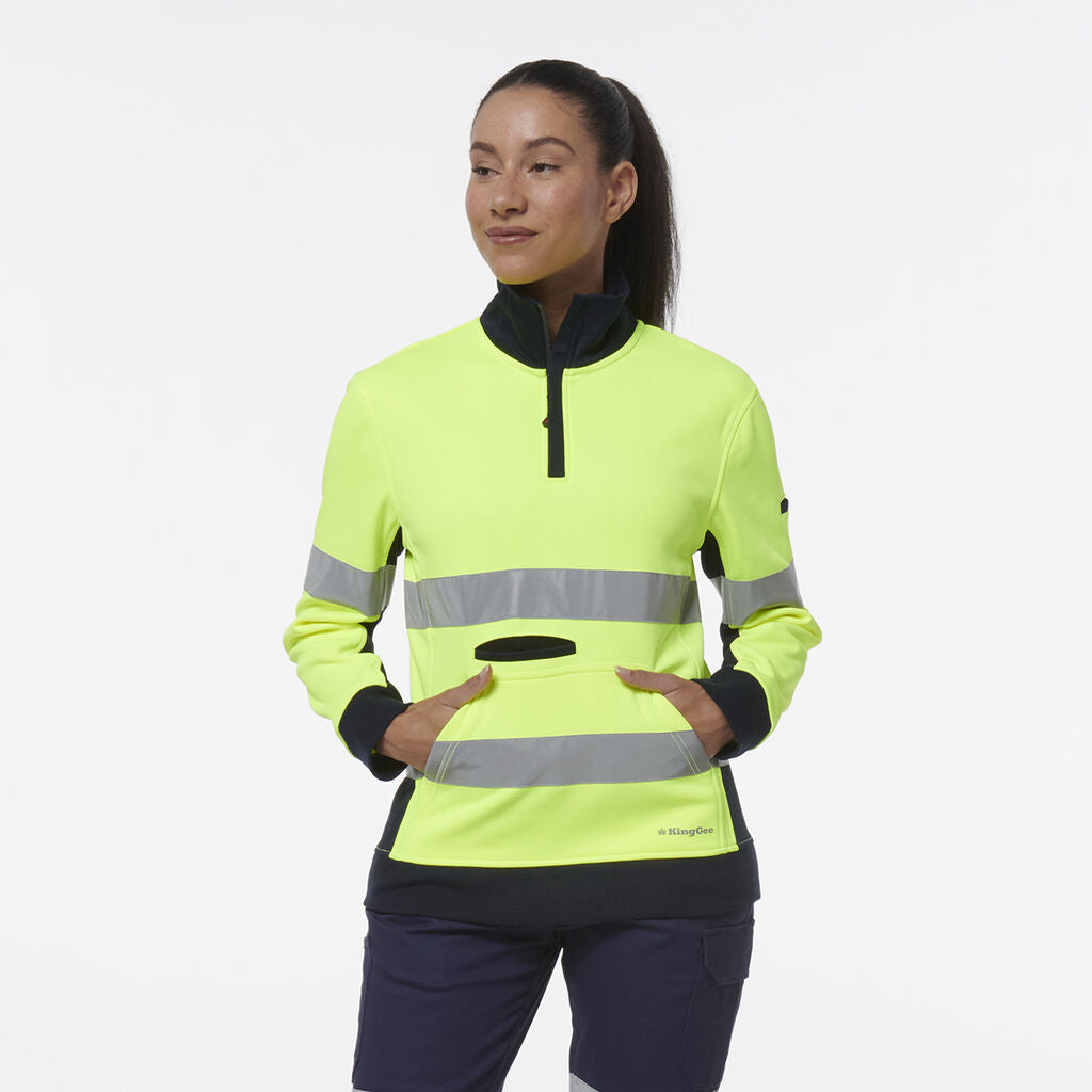 KingGee K45009 Women's Reflective Spliced 1/4 Zip Fleece