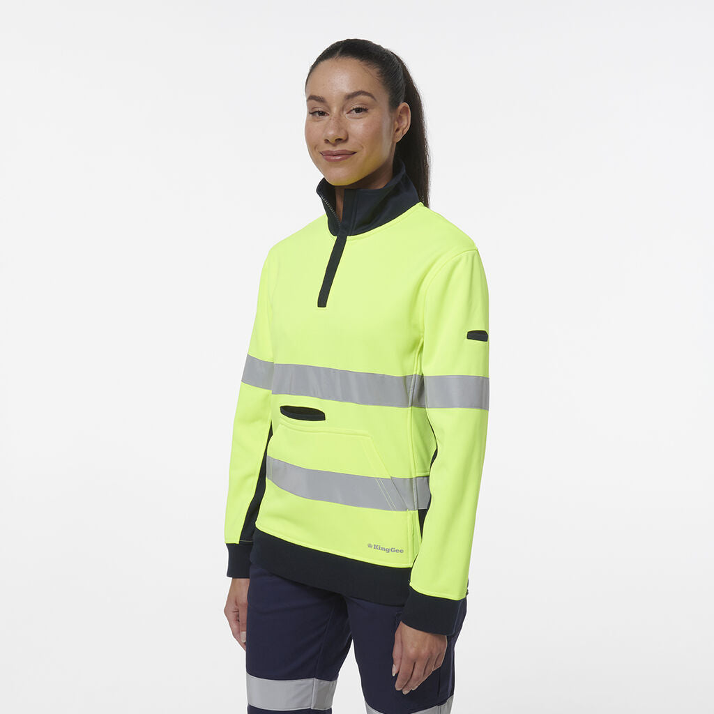 KingGee K45009 Women's Reflective Spliced 1/4 Zip Fleece