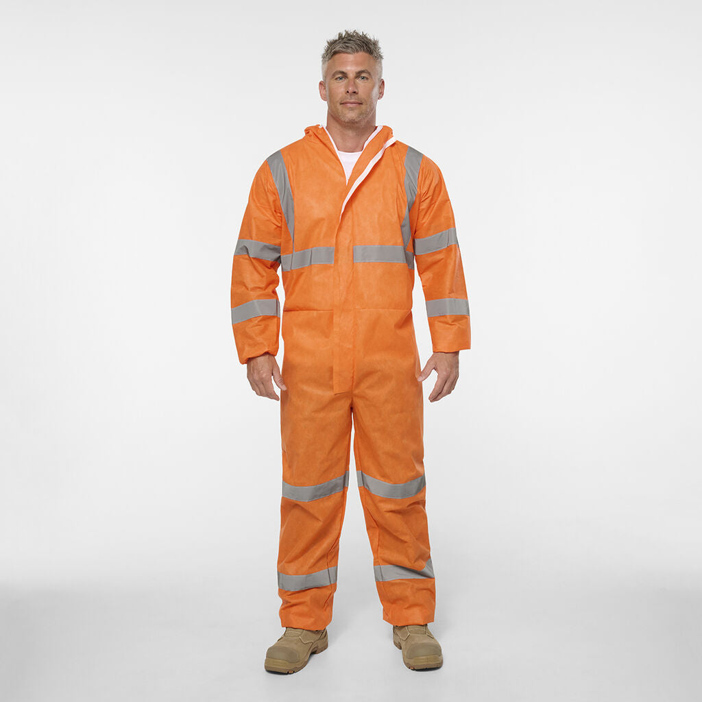 KingGee K51012 Originals Hi Vis Taped Disposable Coverall-Orange