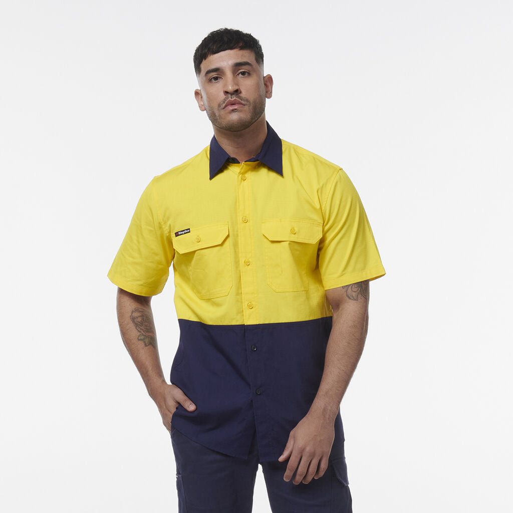 KingGee K54008 Workcool Vented Spliced Short Sleeve Shirt