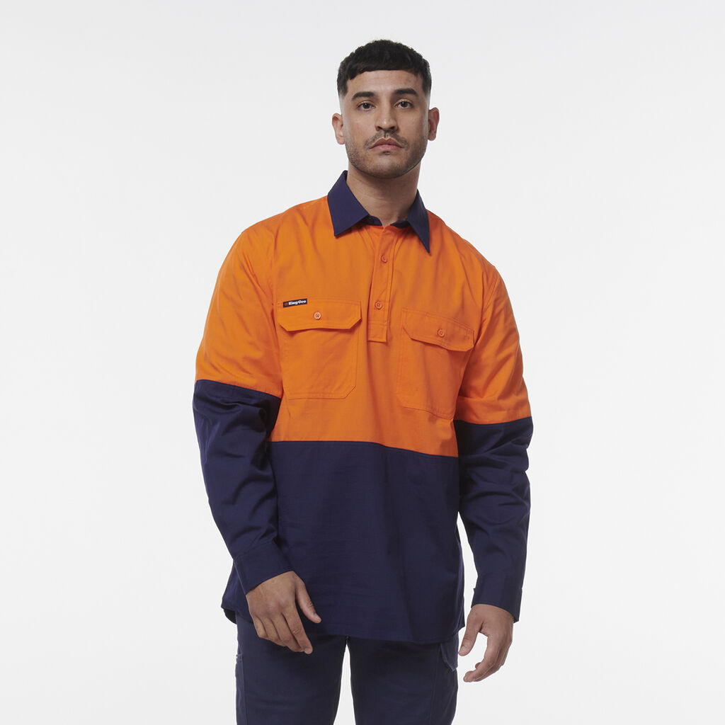 KingGee K54011 Workcool Vented Closed Front Spliced Shirt