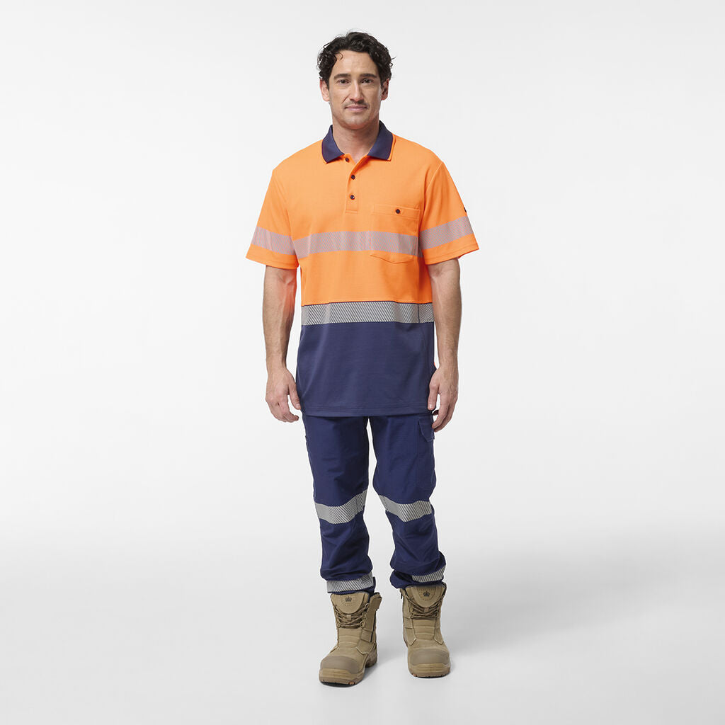 KingGee K54928 Originals Hi-Vis Spliced Taped Cotton Back Polo