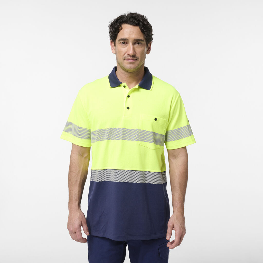 KingGee K54928 Originals Hi-Vis Spliced Taped Cotton Back Polo