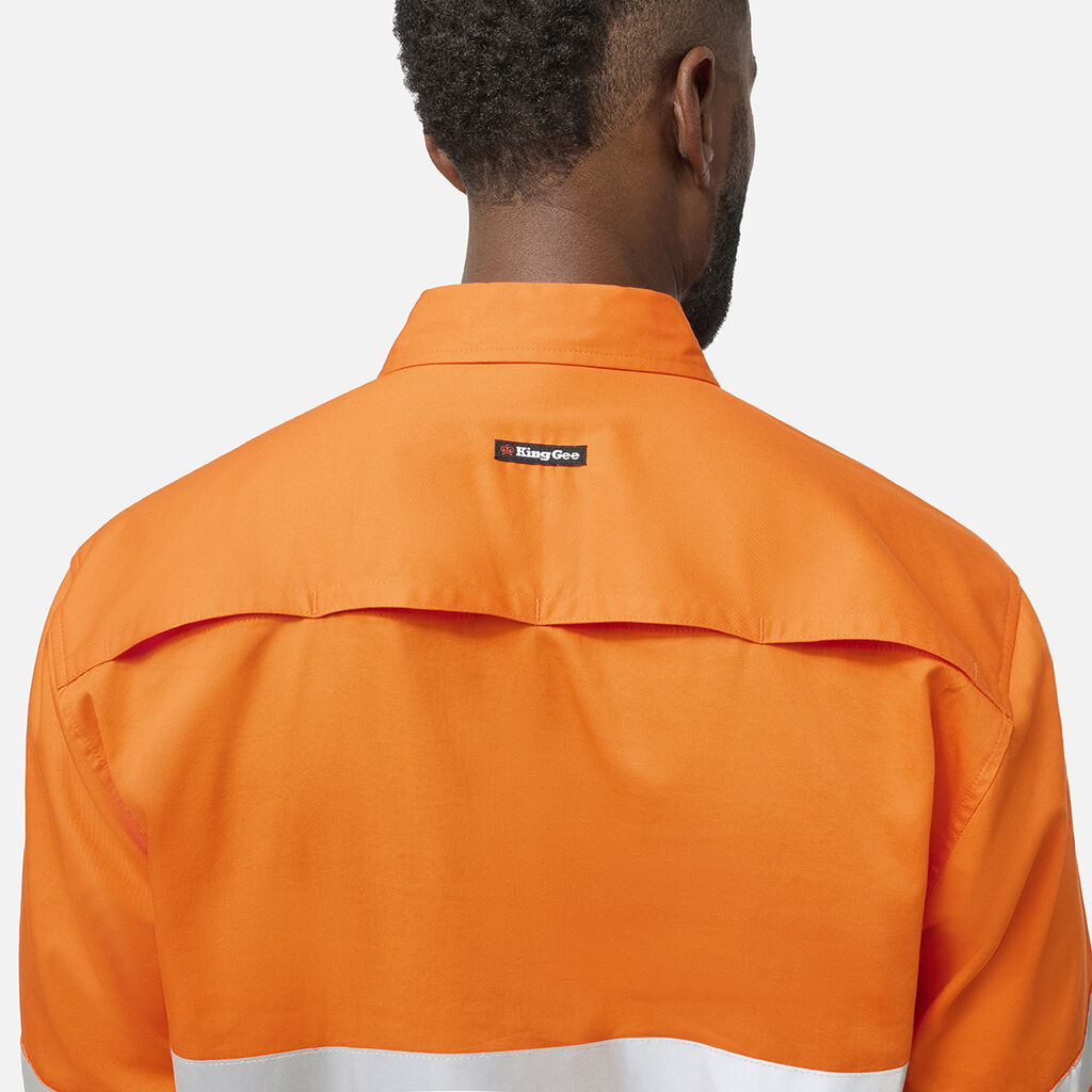 KingGee K54934 Originals Hi Vis Closed Front Shirt-Orange