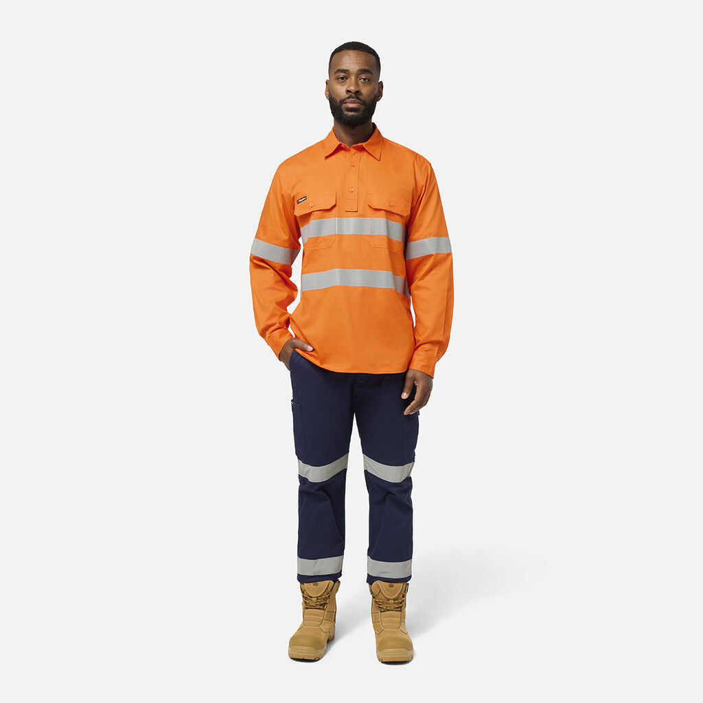 KingGee K54934 Originals Hi Vis Closed Front Shirt-Orange