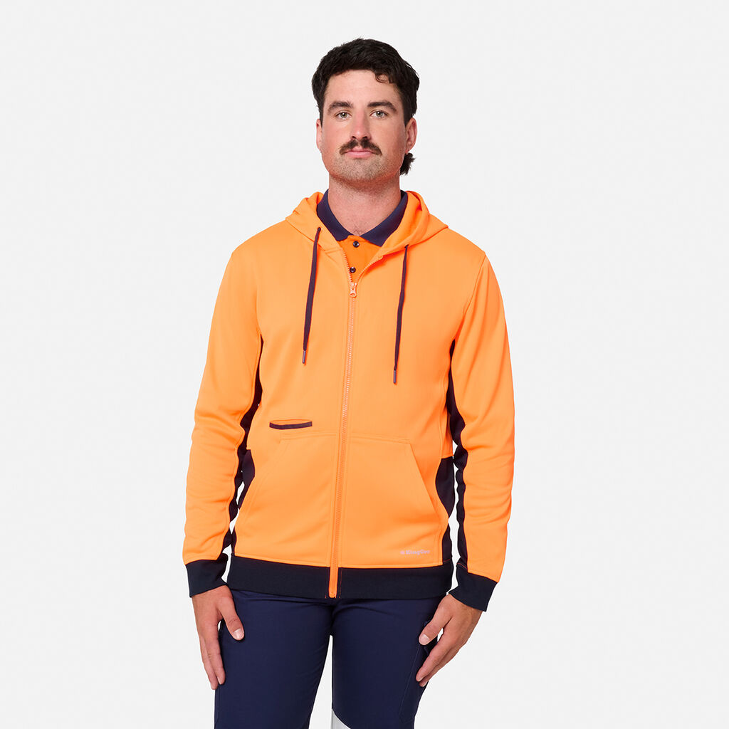 KingGee K55019 Original Hi Vis Full ZIP Fleece Hoodie