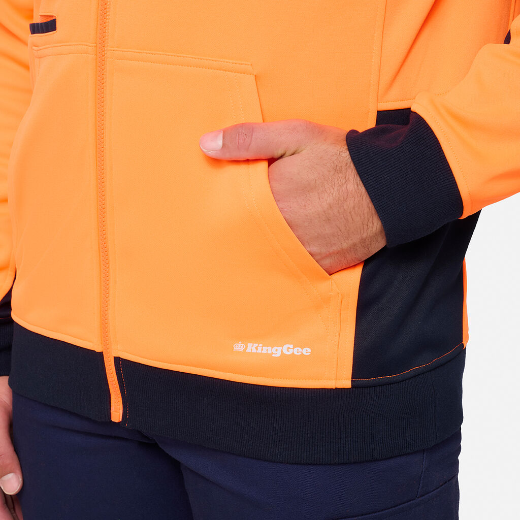 KingGee K55019 Original Hi Vis Full ZIP Fleece Hoodie