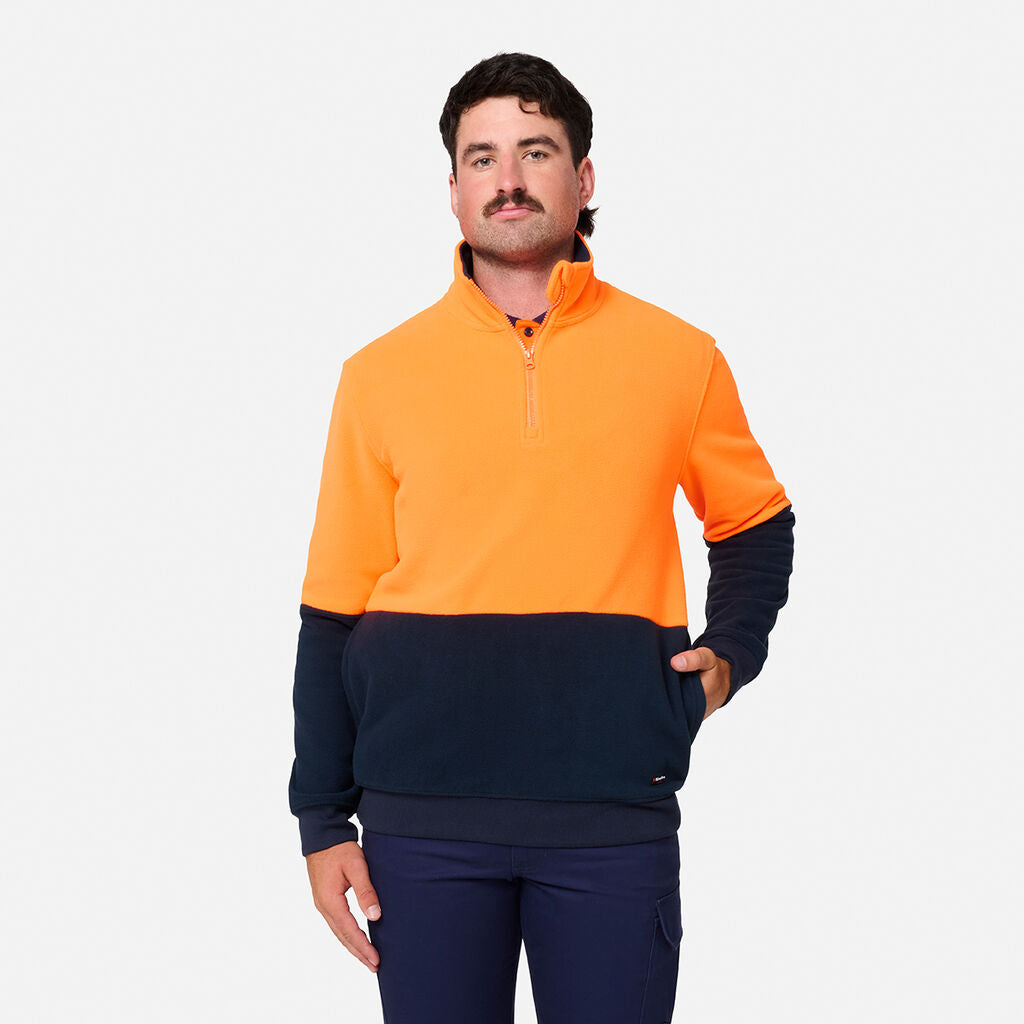 KingGee K55021 Originals Hi-Vis 1/4 Zip Polar Fleece Pullover