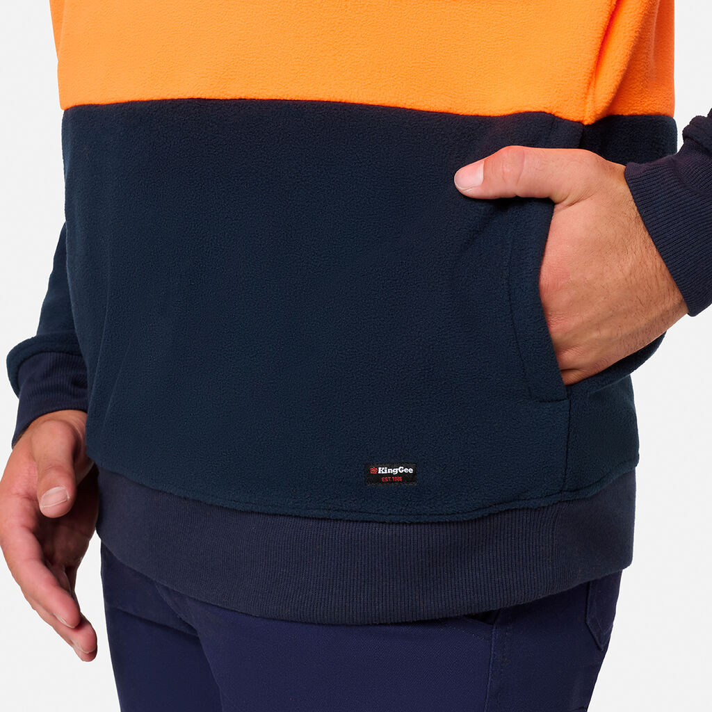 KingGee K55021 Originals Hi-Vis 1/4 Zip Polar Fleece Pullover