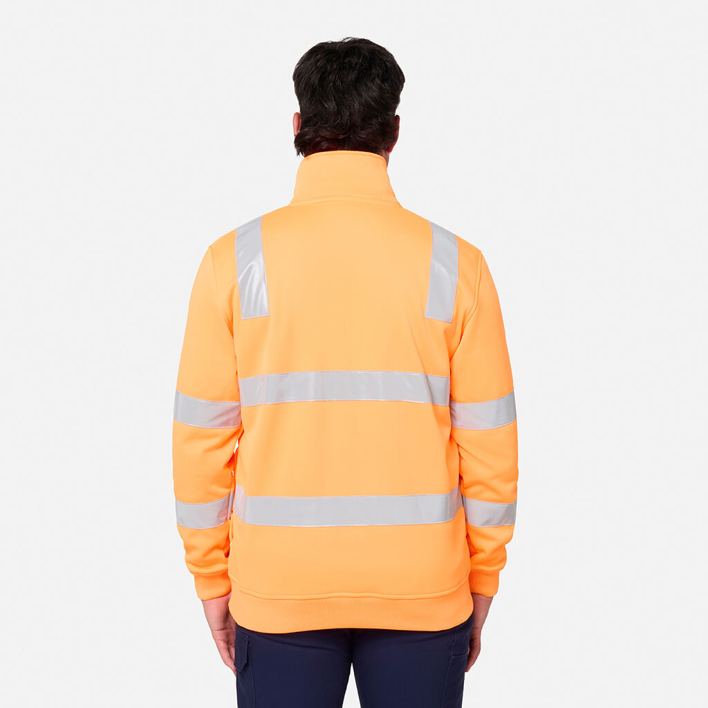 KingGee K55022 Originals Hi Vis VIC Rail 1/4 Taped Pullover-Orange