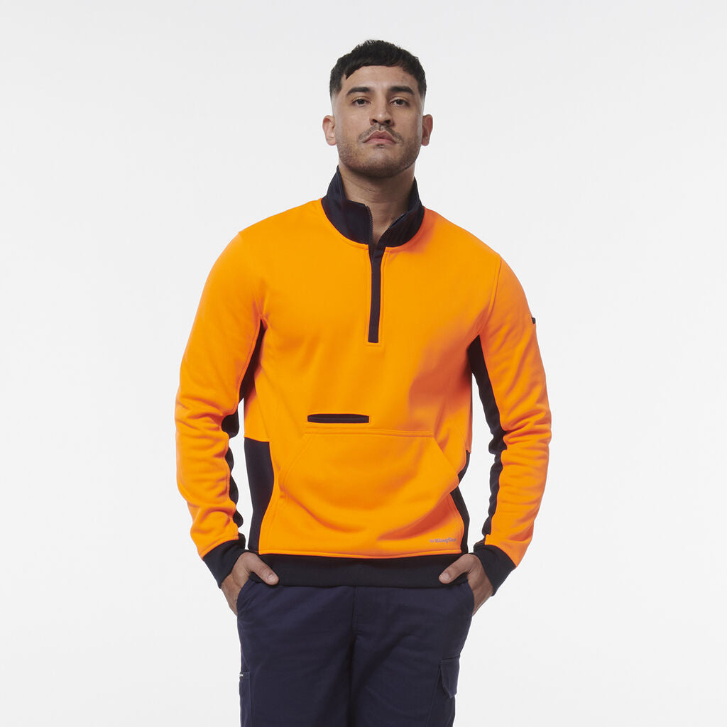 KingGee K55047 Hi-vis Spliced 1/4 Zip Fleece