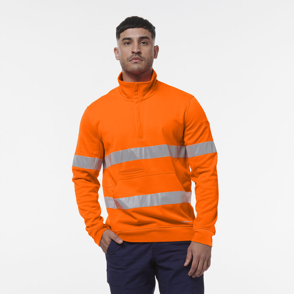 KingGee K55048 Reflective 1/4 Zip Fleece-Orange