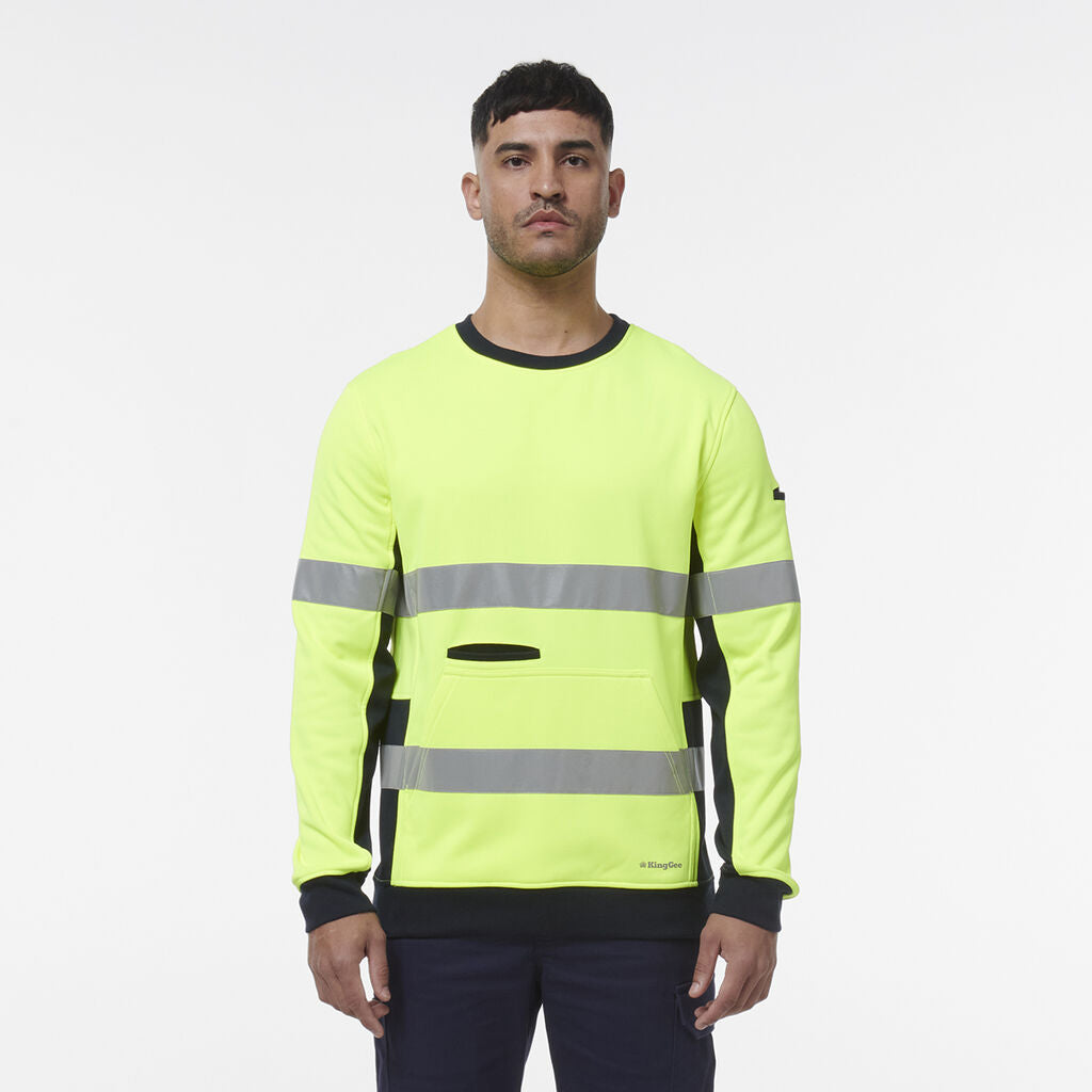 KingGee K55058 Reflective Spliced Crew Neck Fleece