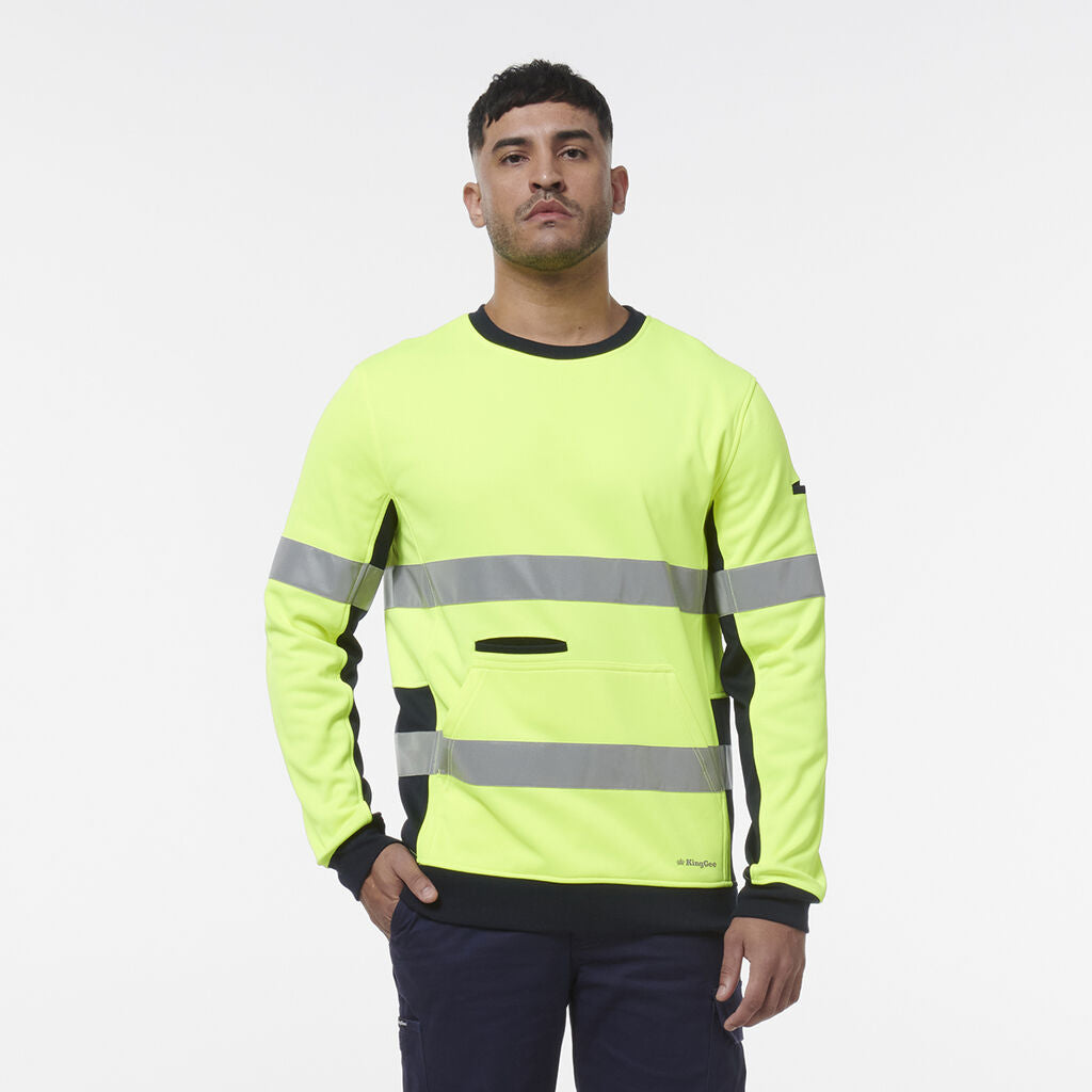 KingGee K55058 Reflective Spliced Crew Neck Fleece