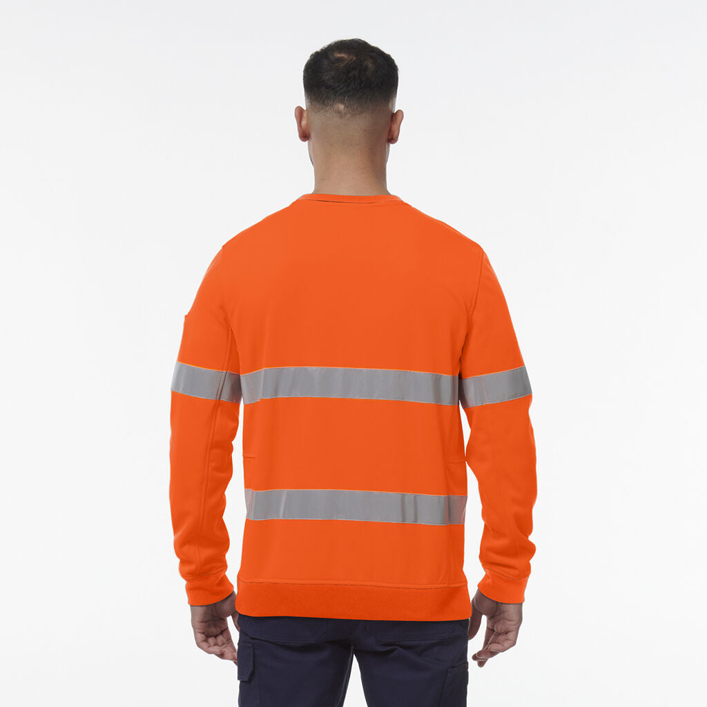 KingGee K55059 Reflective Crew Neck Fleece-Orange