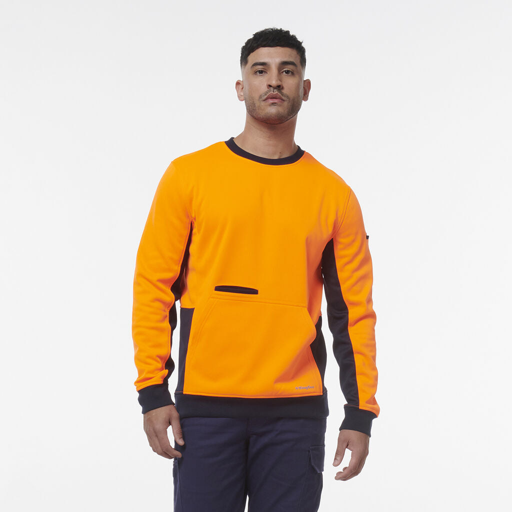 KingGee K55062 Hi Vis Spliced Crew Neck Fleece