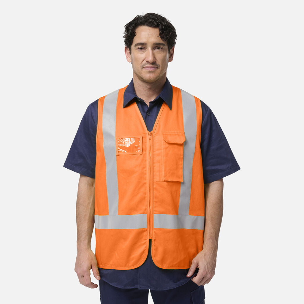 KingGee K57007 Originals Hi Vis X Back Cotton Drill Vest