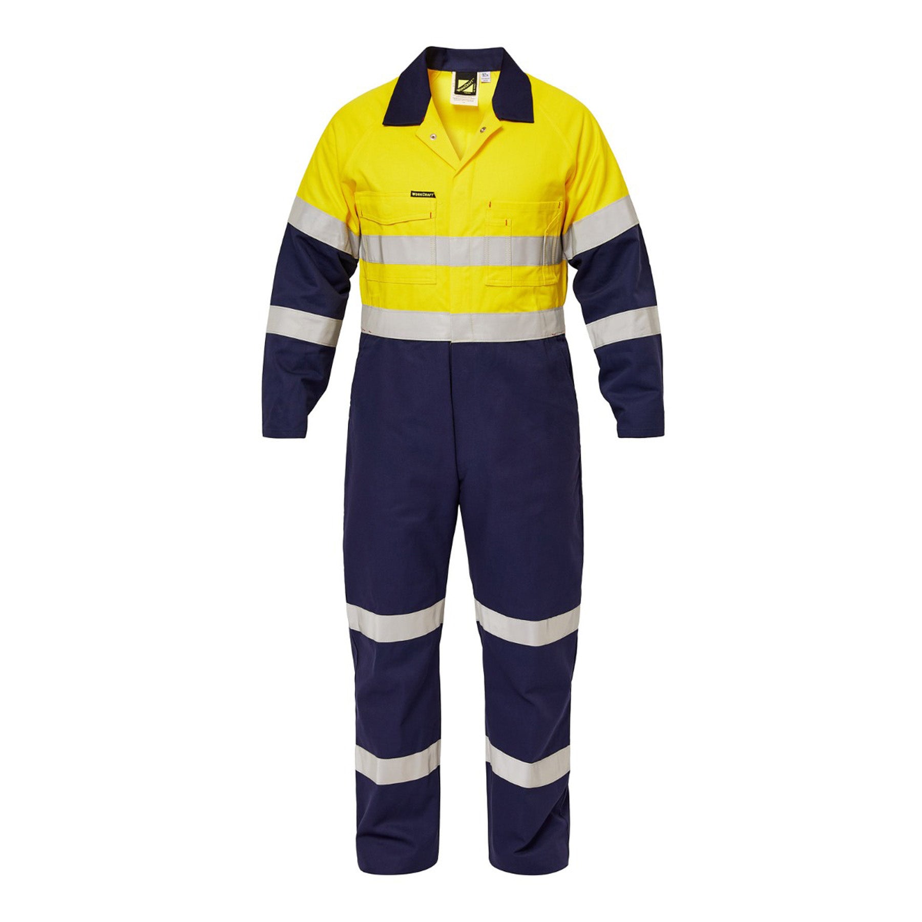 Workcraft WC3063 Hi-vis Two Tone Cotton Drill Coverall With Industrial Laundry Reflective Tape