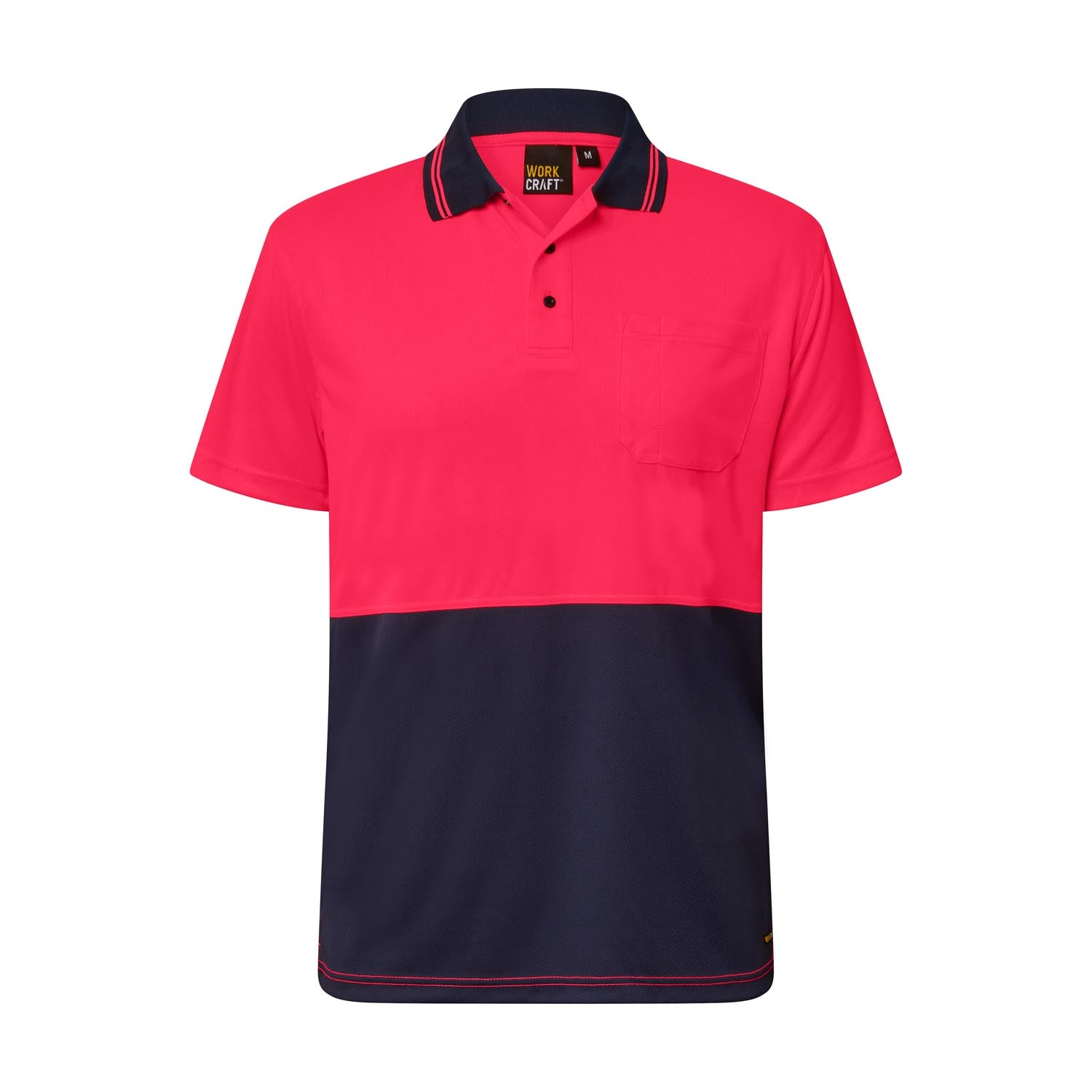 Workcraft WSP201 Hi vis 2 Tone S/sleeve Polo With Pocket