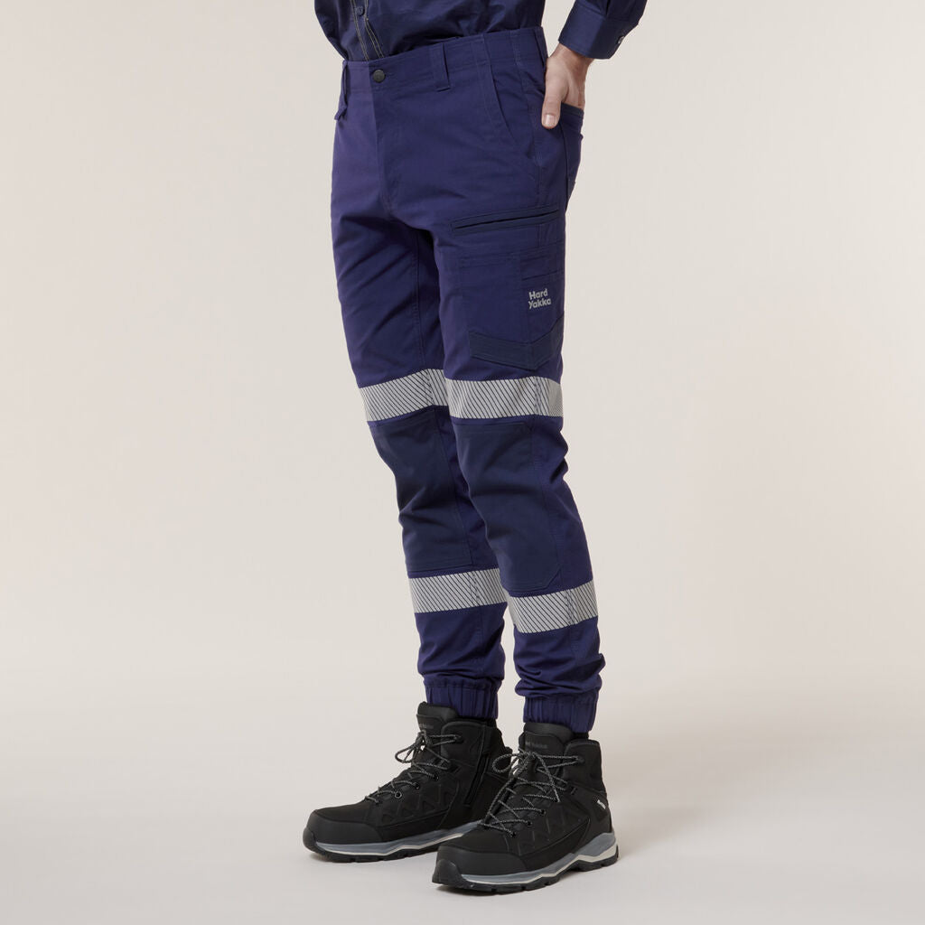 Hard Yakka Y02586 Raptor Cuff Pants With Tape-Navy