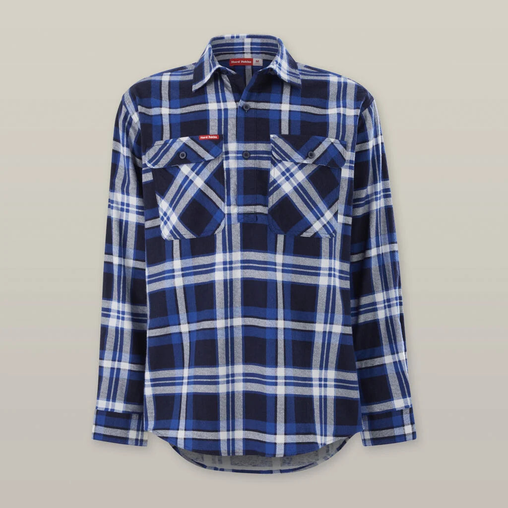 Hard Yakka Y04006 Core LS Closed Front Check Flannel Shirt