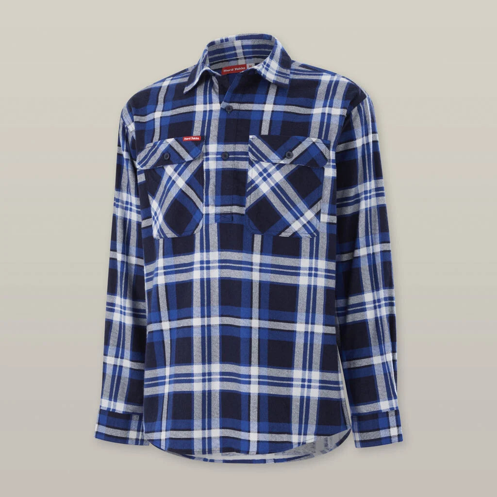 Hard Yakka Y04006 Core LS Closed Front Check Flannel Shirt