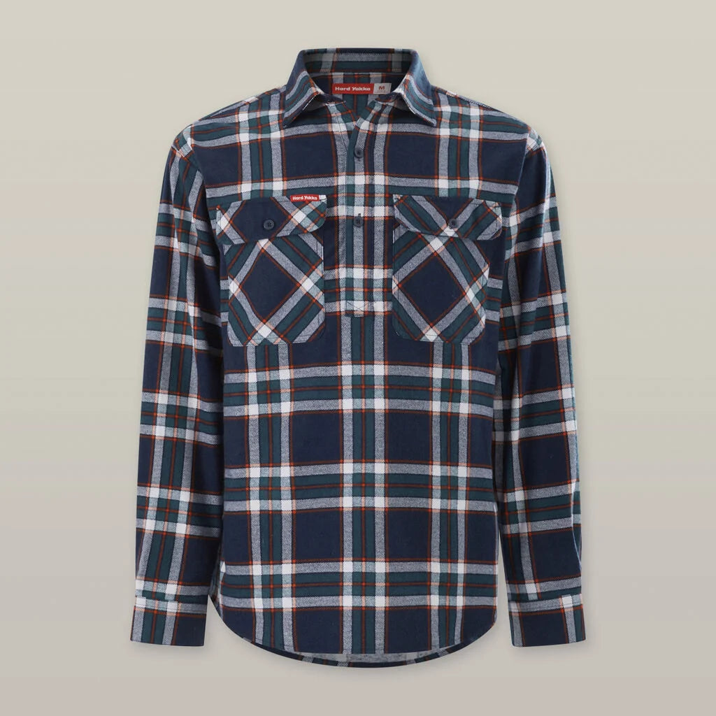 Hard Yakka Y04006 Core LS Closed Front Check Flannel Shirt